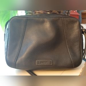 FOSSIL BLACK LEATHER CROSSBODY MINI